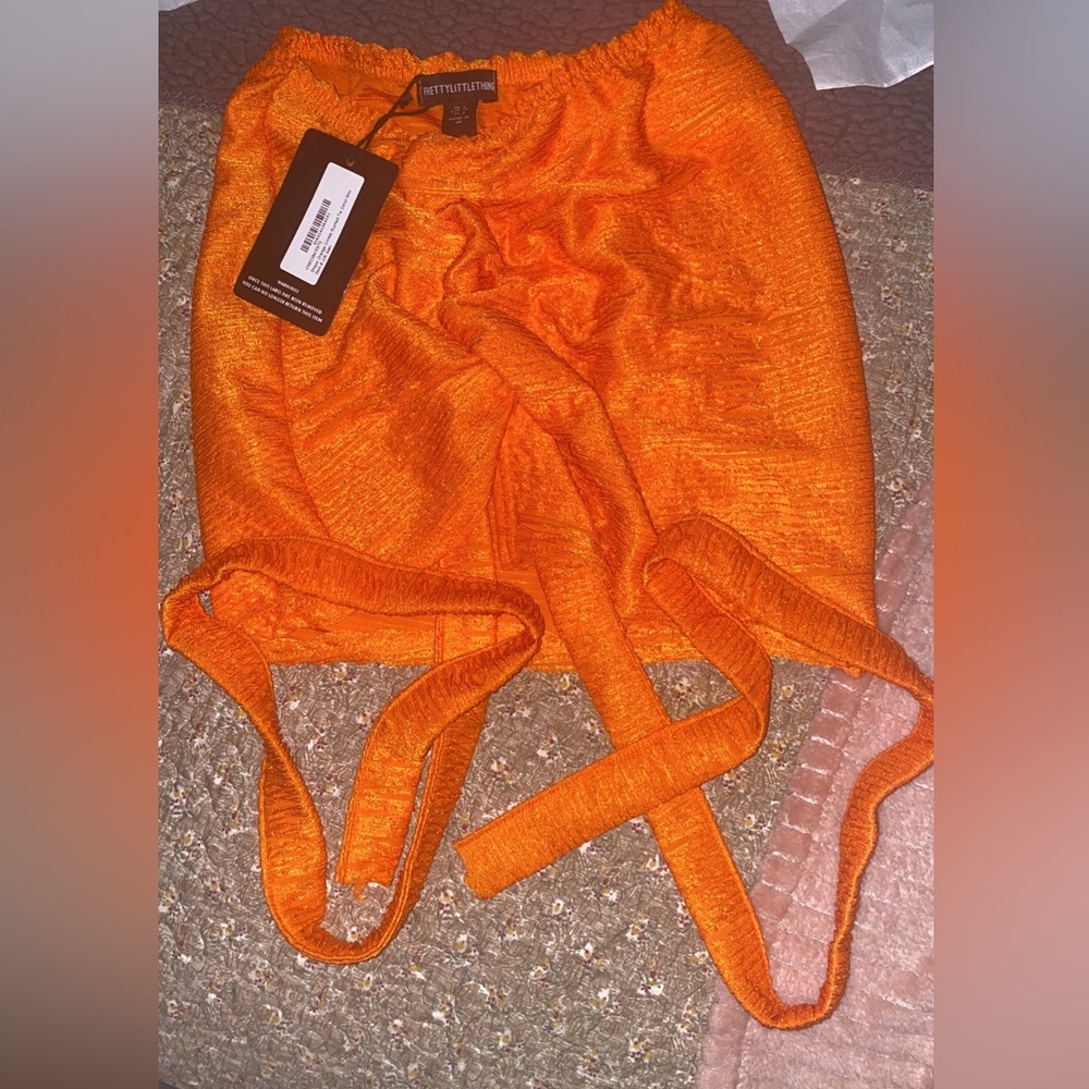 Plt bright orange skirt size us 4